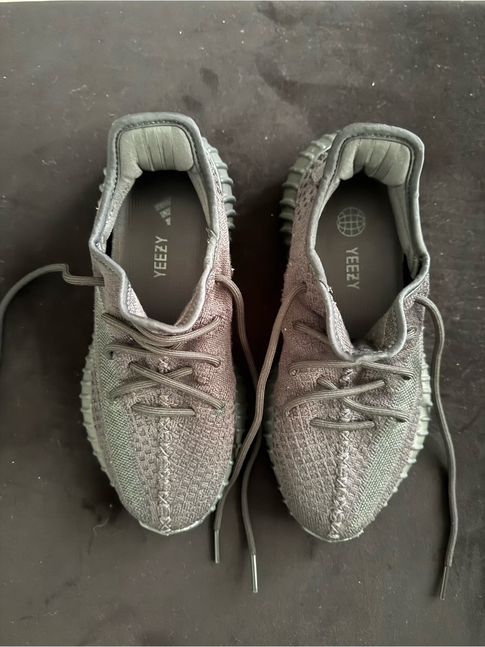 Yeezy Women's Charcoal Knit Lace-Up Sneakers